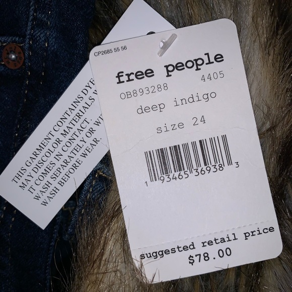 Free People Deep Indigo Skinny Jeans - Picture 3 of 4